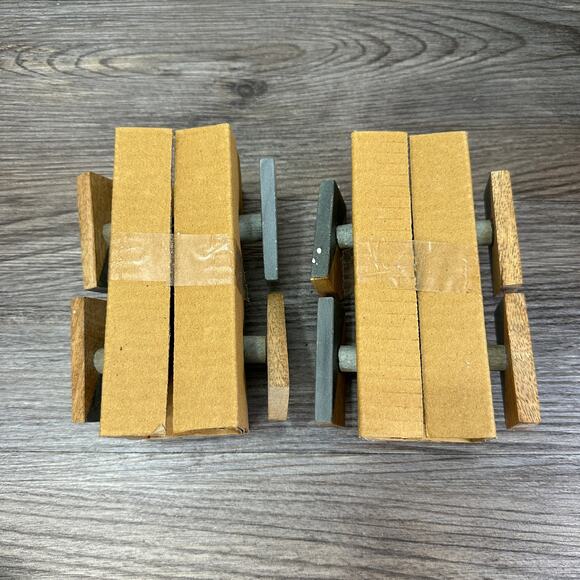 Artisanal Creations Drawer Cabinet Pull Marble Grey w/ Wood Diagonal Handcrafted - Picture 5 of 5